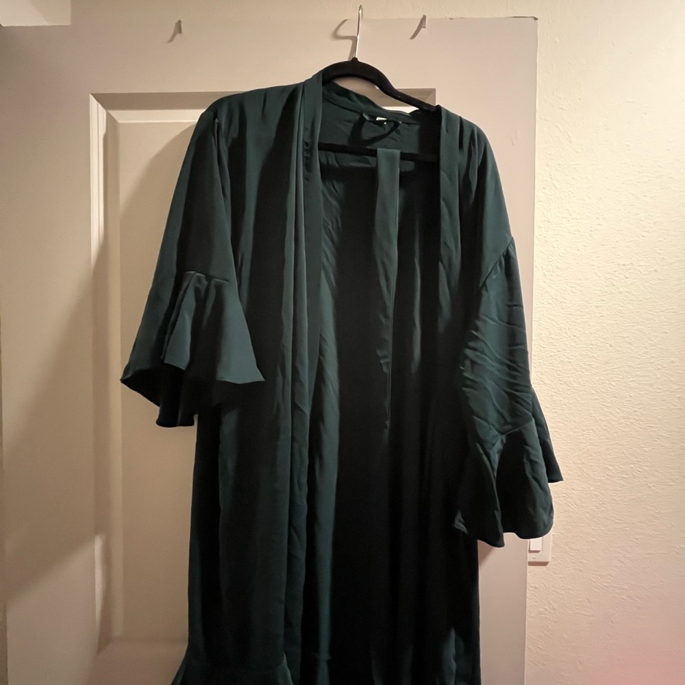 Plus Size Deep Green Women's Robe